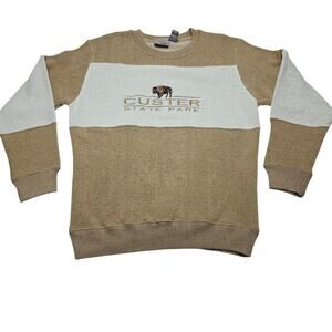 Vintage Custer State Park South Dakota Colorblock Sweater Men's Small 90's